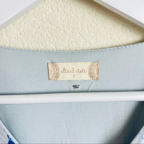 Altar’d State Grey & Blue Floral Surplice Layered Boho Romper - Picture 4 of 9